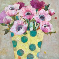 Anemones in Spotted Pot by Sally-Anne Fitter