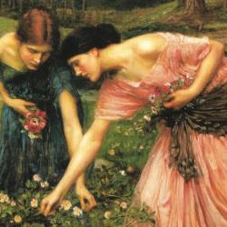 Gather Ye Rosebuds While Ye May by John William Waterhouse