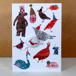 Party Hats Badge Card by Lindsay Marsden
