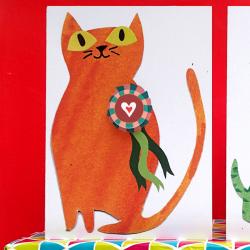 Rosette Cat - Badge Card by Lindsay Marsden