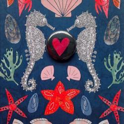 Seahorse Heart Badge Card by Lindsay Marsden