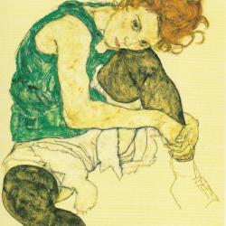Seated Woman With Bent Knee by Egon Schiele