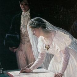Signing The Register by Edmond Blair Leighton