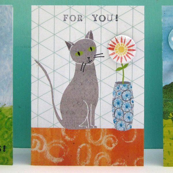 Cat For You Badge Card by Lindsay Marsden