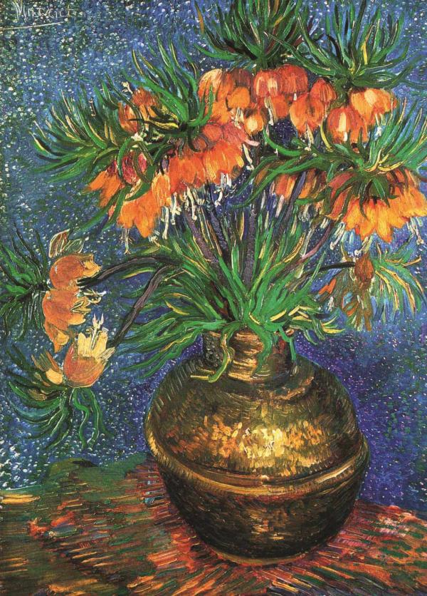 Fritillaries in a Copper Vase by Vincent Van Gogh
